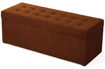 Produktbild von MG Design Polsterhocker Braun 45x120 cm - Stauraum 140L, bis 300 kg, stabil & pflegeleicht, für Wohnzimmer, Schlafzimmer & Flur