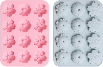 Obrázek produktu pro CANDeal Silikon Schokoladenform, 2PCS Flower Cake Backformen, celkem 24 dutin Candy Jelly Mould