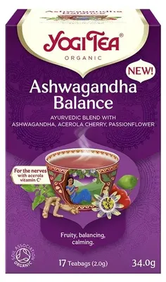 Produktbild von HERBATKA AJURWEDYJSKA RÓWNOWAGA Z ASHWAGANDHĄ (ASHWAGANDHA BALANCE) (17 x 2 g) 34 g - YOGI TEA