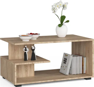 Zdjęcie produktu dla Stolik kawowy AKORD PIN Dąb Sonoma 90 cm kolor Dąb Sonoma mat 90x51x45 cm