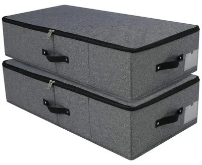 Imagen del producto de Omgoods - Juego de 2 cestas plegables para guardar debajo de la cama
