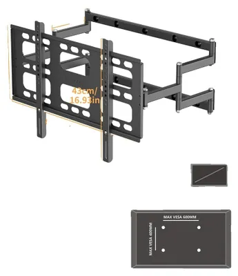 Immagine prodotto di Supporto a parete per televisore, compatibile con televisori da 55 a 100 pollici, con capacità di carico fino a 100 kg, adatto per televisori da 40 a 85 pollici