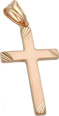 Produktbild von Anhänger Kreuz aus 375 Gold Rotgold mattiert diamantiert Uni Goldanhänger