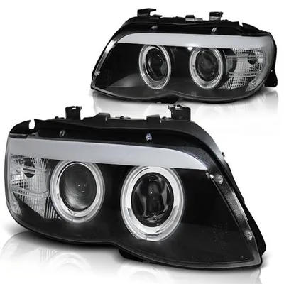 Produktbild von Xenon Scheinwerfer Angel Eyes passend für BMW X5 E53 Facelift Bj. 03-06 Schwarz