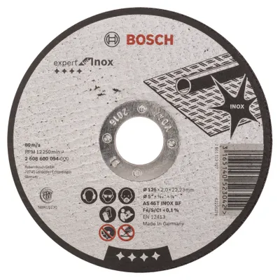 Image de Disque à tronçonner à moyeu plat Expert for Inox - Ø 125 x 2 mm Alésage 22,23 mm - BOSCH - 2608600094