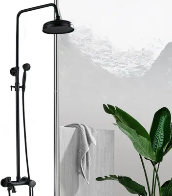 Obrázek produktu pro Sprchový systém černý Sprchový set s ruční sprchou Dešťová sprcha Sprchová baterie Ruční sprcha Sprchová baterie