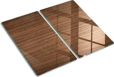 Obrázek produktu pro Kryt varné desky – Kryt na indukční desku – Ochranná skleněná deska – 2x30x52 cm– Skleněné ochranné desky na sporák –Tvrzené sklo –Dřevo