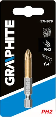 Produktbild von Schraubendreher-Bit Graphite PH2 50 mm mit Titannitridbeschichtung