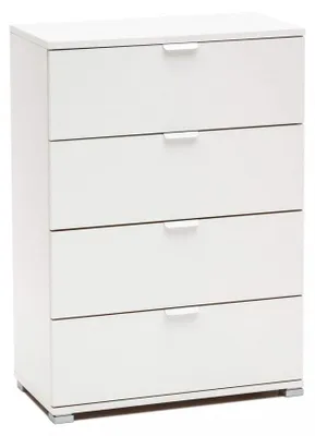 Immagine prodotto di Cassettiera 4 Cassetti Bianca 60x38x85 h cm in Truciolare bilaminato Bianco