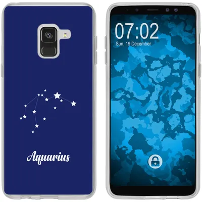 Produktbild von PhoneNatic Case kompatibel mit Samsung Galaxy A8 Plus (2018) Silikon-Hülle SternzeichenAquarius M10