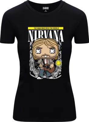 Immagine prodotto di Diarbo t-shirt da donna con stampa amante della musica Nirvana poster nero taglia XL