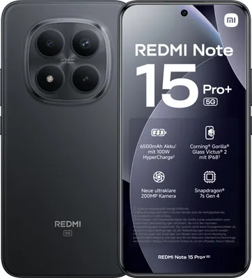Immagine prodotto di Xiaomi Redmi Note 15 Pro+ 5G Midnight Black - 17.4 cm (6.83") 8 GB 256 GB 6500 mAh Black