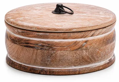 Immagine prodotto di Contenitore termico in legno con coperchio, ideale per pane e roti