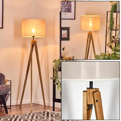 Produktbild von Schiavonea Stehlampe aus Holz/Stoff in Natur/Beige