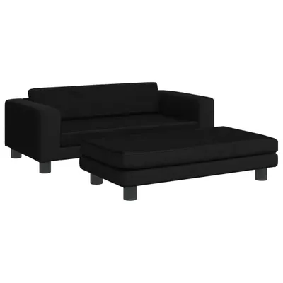 Image de vidaXL Lit pour chien avec extension noir 100x50x30 cm velours