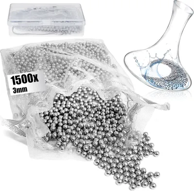 Produktbild von com-four® 1500x Edelstahl Reinigungsperlen mit Aufbewahrungsbox - 3 mm