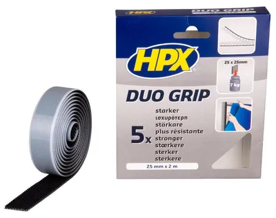 Image de HPX Duo Grip Bande de poignée réglable noire 25 mm x 2 m