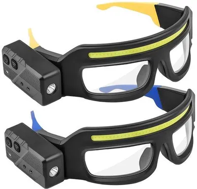 Produktbild von LED-Laufbrille mit Koplamp, USB-Beleuchtung, für Outdoor-Aktivitäten, blau, 1 Stück