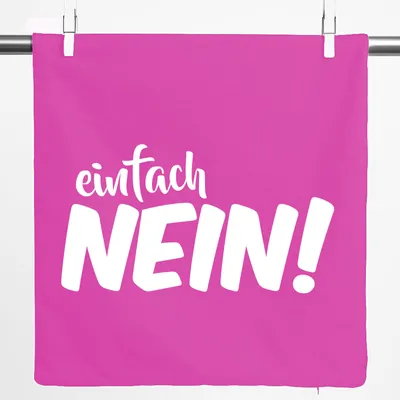 Produktbild von Huuraa Kissenbezug Einfach Nein Schriftzug 40x40cm Fuchsia Baumwolle Dekokissenbezug Geschenkidee