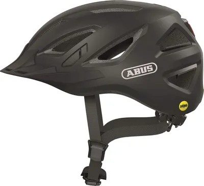 Zdjęcie produktu dla Kask miejski ABUS Urban-I 3.0 MIPS - kask rowerowy z ochroną przed uderzeniami, tylnym światłem, daszkiem i zapięciem magnetycznym - dla mężczyzn i kobiet - czarny mat, rozmiar M (52-58 cm)