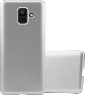 Immagine prodotto di Cadorabo cover protettiva per Samsung Galaxy A6 2018 custodia in argento per telefono cellulare TPU custodia in silicone cover case