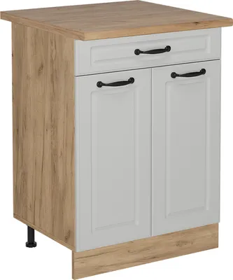 Produktbild von Küchenunterschrank Vicco R-Line Weiß Landhaus 60 cm mit Schublade, AP Eiche, Model 54201