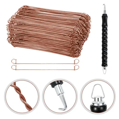 Produktbild von Jopassy Drillapparat Betonbindedraht 1.0 x 140mm (1000 Stk.) verkupferter Rödeldraht mit Rödelzange Bindedraht inkl. Draht Driller