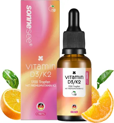 Produktbild von Sonnesee Vitamin D3 + K2 Tropfen Orange – 50 ml