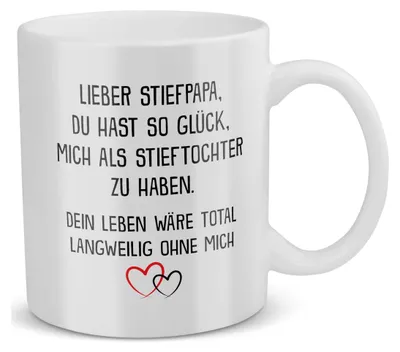 Produktbild von 22Feels Stiefpapa Geschenk von Stieftochter Vatertag Bonuspapa Stiefvater Tasse Herrentag Geburtstag Weihnachten Kaffeetasse Patchwork Familie Stiefeltern Geschenkidee