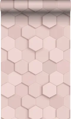 Produktbild von Origin Wallcoverings Tapete 3D Wabenmuster Hellrosa 53 cm x 10.05 m
