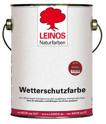 Produktbild von LEINOS Wetterschutzfarbe Schweden-Rot 2,5 l für Holz außen, UV-beständig