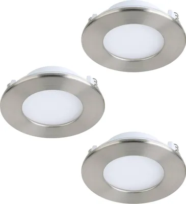 Produktbild von EGLO connect.z Smart-Home 3er-Set LED Bad-Einbaustrahler Fueva-Z, Ø 85 mm, ZigBee, App und Sprachsteuerung Alexa, warmweiß-kaltweiß, dimmbar, 3 Metall Einbauspots nickel-matt, IP44