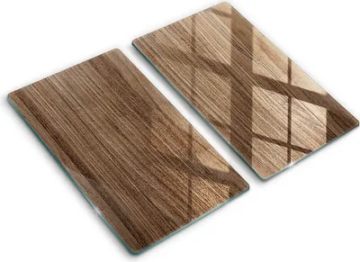 Produktbild von Abdeckung Glas - Küchenabdeckung - 2x30x52 cm - Abdeckplatte -Holzstruktur