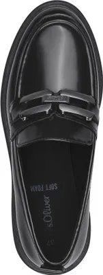 Produktbild von s.Oliver Damen Slipper Loafer Kette Profilsohle 5-24704-41, Größe:37 EU, Farbe:Schwarz