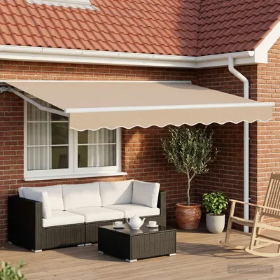 Produktbild von vidaXL Elektrische ausziehbare Markise Beige und Weiß 3,5 x 2,5 m