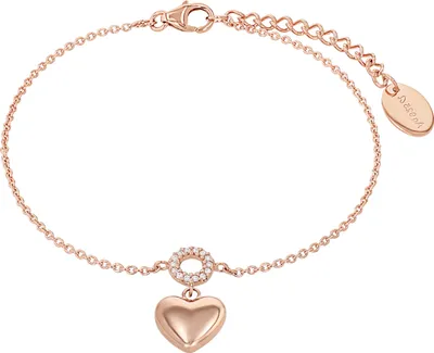 Produktbild von s.Oliver 2032597 Damen Armband Herz Rose Weiß 20 cm