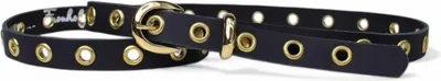 Produktbild von FRONHOFER Damen Ledergürtel schmaler Ösengürtel 2 cm, goldene Gürtelschnalle, echt Leder