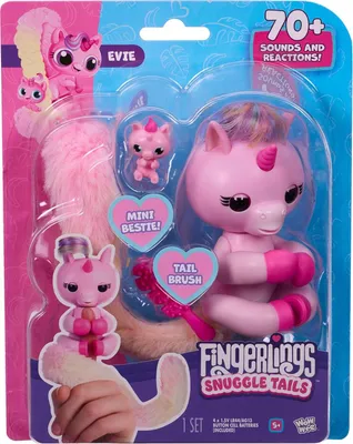 Obrázek produktu pro Fingerlings Snuggle Tails Interaktivní růžový jednorožec EVIE