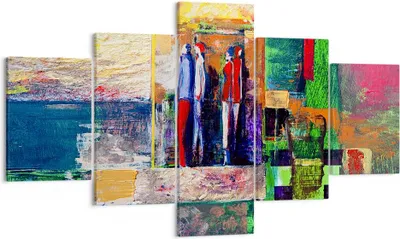 Produktbild von Bild auf Leinwand - Leinwandbild - Abstraktion modern - 125x70cm - Wand Bild - Wanddeko - Leinwanddruck - Bilder - Kunstdruck - Wanddekoration - Leinwand bilder - Wandkunst - EA125x70-3670