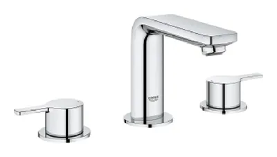 Produktbild von Grohe Lineare 3-Loch Waschtischbatterie, mit Ablaufgarnitur, Ausladung 127mm, 20304001