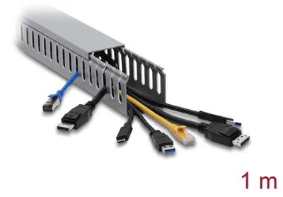 Obrázok produktu pre Kanal pre káble, 50x50 mm, sivý, 1 meter, PVC s krytom