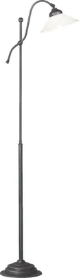Immagine prodotto di Lampada da terra in ottone vetro E27 alta 130 cm in bronzo scuro bianco opaco lampada da terra rustica