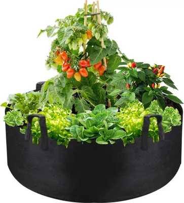 Produktbild von 2 Stück Garten Pflanzsack 50x20cm Atmungsaktiv Pflanzen Gemüse Blumen Pflanztasche Filzstoff Pflanzbeutel
