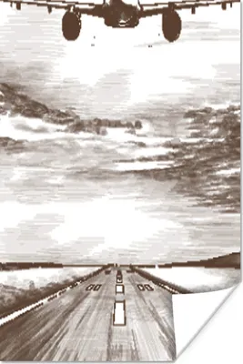 Produktbild von MuchoWow® Poster Flugzeug - Luft - Schwarz - Weiß 120x180 cm - Kunstposter