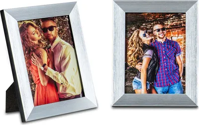 Produktbild von 2er Set Bilderrahmen 13x18cm Aluminium Schwarz Fotorahmen Einzelrahmen Tischdeko
