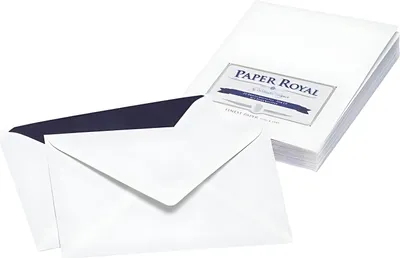 Produktbild von Rössler Papier - - Paper Royal-Briefumschlagpack 20/C6 m.farb.Sf, weiß gerippt - Liefermenge: 5 Stück