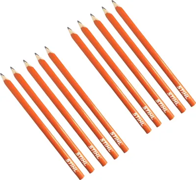 Produktbild von Stihl Zimmermannsbleistifte – 10 Stück (angespitzt) – orange