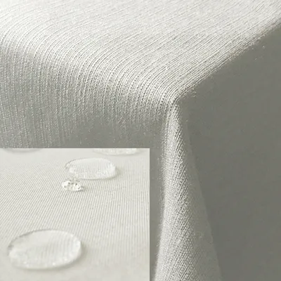Produktbild von JEMIDI Tischdecke Weiß Ø160cm rund Leinenlook, wasserabweisend, abwaschbar, wetterfest, 100% Polyester, 40°C, für Outdoor & Feiern