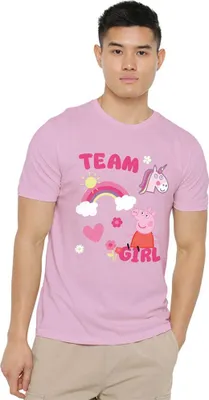 Productafbeelding van Peppa Pig - "Team Girl" T-shirt voor heren/dames, uni model, TV21660 (maat M) (lichtroze)