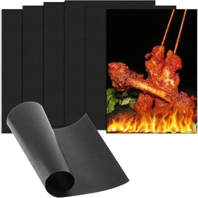 Produktbild von Famanu BBQ-Grillmatten für Gasgrill - 40 x 30 cm - wiederverwendbar - antihaftbeschichtet
